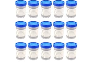15Pcs 1.35oz/40ml Specimen Cups,Each Specimen Cup has a Tight-Fitting Screw Cap,Used to Collect Liquid，Solid or Powder specim