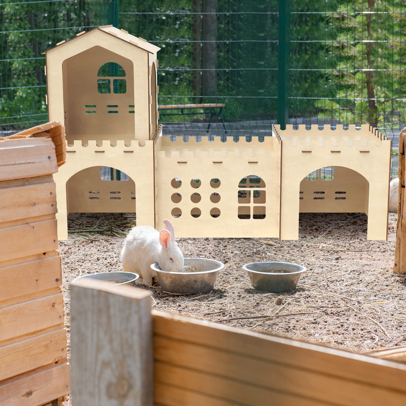 Mua Woiworco Extra Large Rabbit Hideout, Wooden Rabbit Castle Bunny ...