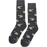 SockFly Sleepy Sheep Dress Socks Funny Novelty Crazy Fun Design Men Size 8-12 Cotton Casual Crew Colorful Funky Fancy Socks Gift for Men