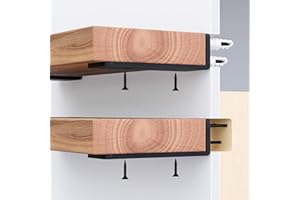 EVALD Floating Shelf Brackets | 6-inch Hidden Black Carbon Steel Brackets for Wall, Kitchen, Nursery, Mantel | Minimalistic Design Supports Fireplace Mantel, Bookshelves, Bar Wall Shelves (4 Pack)