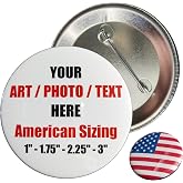 Custom Pins, Buttons - Your Picture, Artwork or Logo - Pinback Badges Personalized