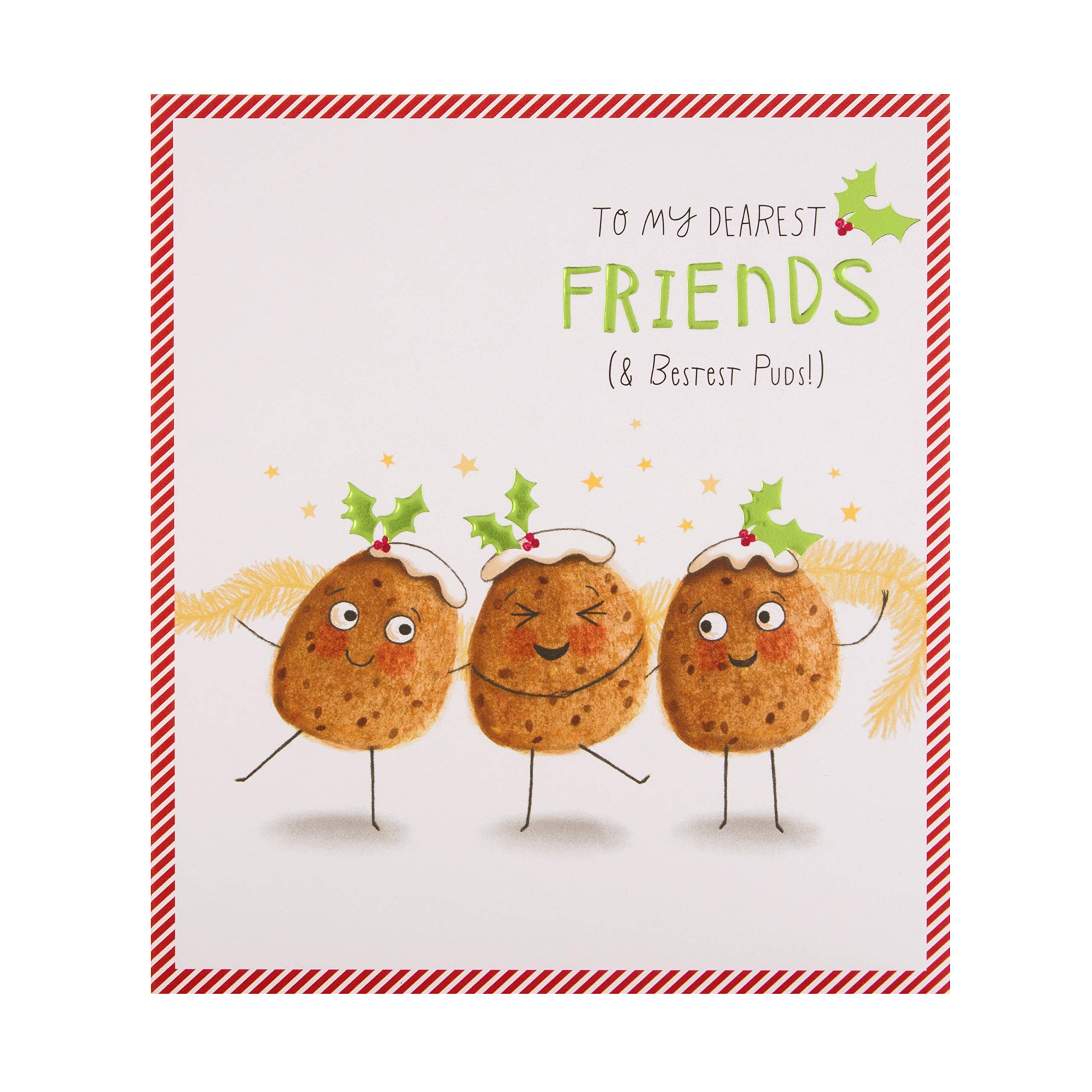 Christmas Card for Friends from Hallmark - Funny Christmas Pudding Design