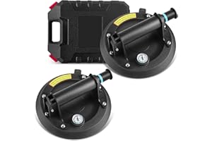 HLOGREE 2 Pack Glass Suction Cup Industrial Vacuum Suction Cup with Handle Heavy Duty Glass Lift, for Move Tiles, Granite, Wi