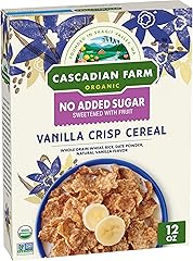Cascadian Farm Organic Vanilla Crisp Cereal, No Added Sugar, 12 oz | 0g Added Sugar, Sweetened with Dried Date Powder, Vegan,