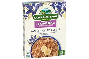 Cascadian Farm Organic Vanilla Crisp Cereal, No Added Sugar, 12 oz
