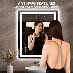 LOAAO 35.4"x29.9" LED Mirror for Bathroom, Lighted