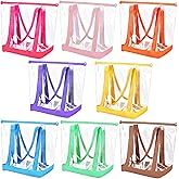 Reginary 8 Pieces Clear Tote Bags Shoulder Handbag Security Approved See Through Bag with Zipper Closure for Travel Work