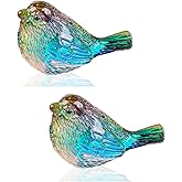 Set of 2 Muticolor Crystal Birds Figurines Gifts for Bird Lovers Women Men, Glass Bird Figurines Home Decor Animal Collectible Figurine Glass Birds Decor Paperweights