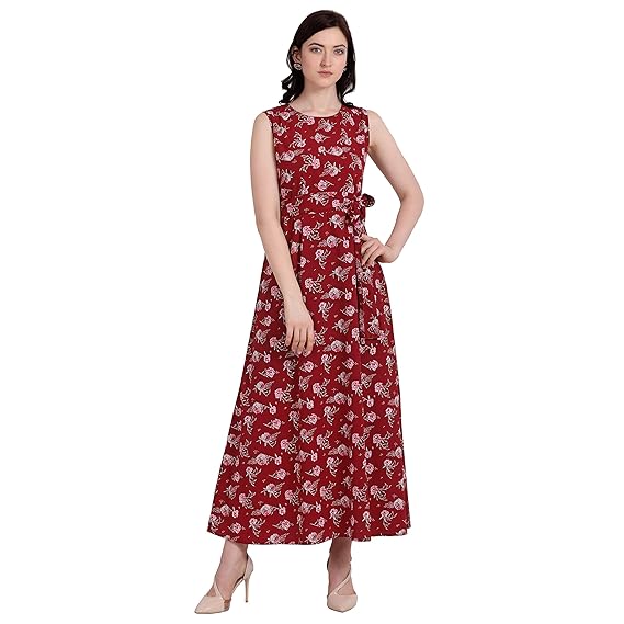 red color maxi dress