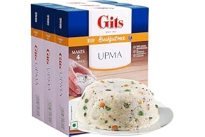 COMLINKS LLC Gits Instant Mix Box - 600gm (Pack of 3 x 200gm) | Ready to Cook Indian Breakfast/Lunch/Dinner/Snack Meal | No Artificial Colors, Flavors, Preservatives, 100% Vegetarian, Easy Recipe (Upma)