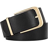 WERFORU Women Wide Leather Belt Women Fashion Wide Belt for Dresses Jeans Ladies Fashion Thick Waistbelt with Gold Buckle