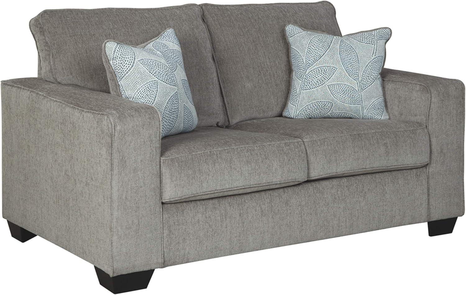 Signature Design by Ashley - Altari Modern Chenille Loveseat, Light Gray