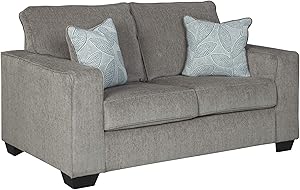Signature Design by Ashley - Altari Modern Chenille Loveseat, Light Gray
