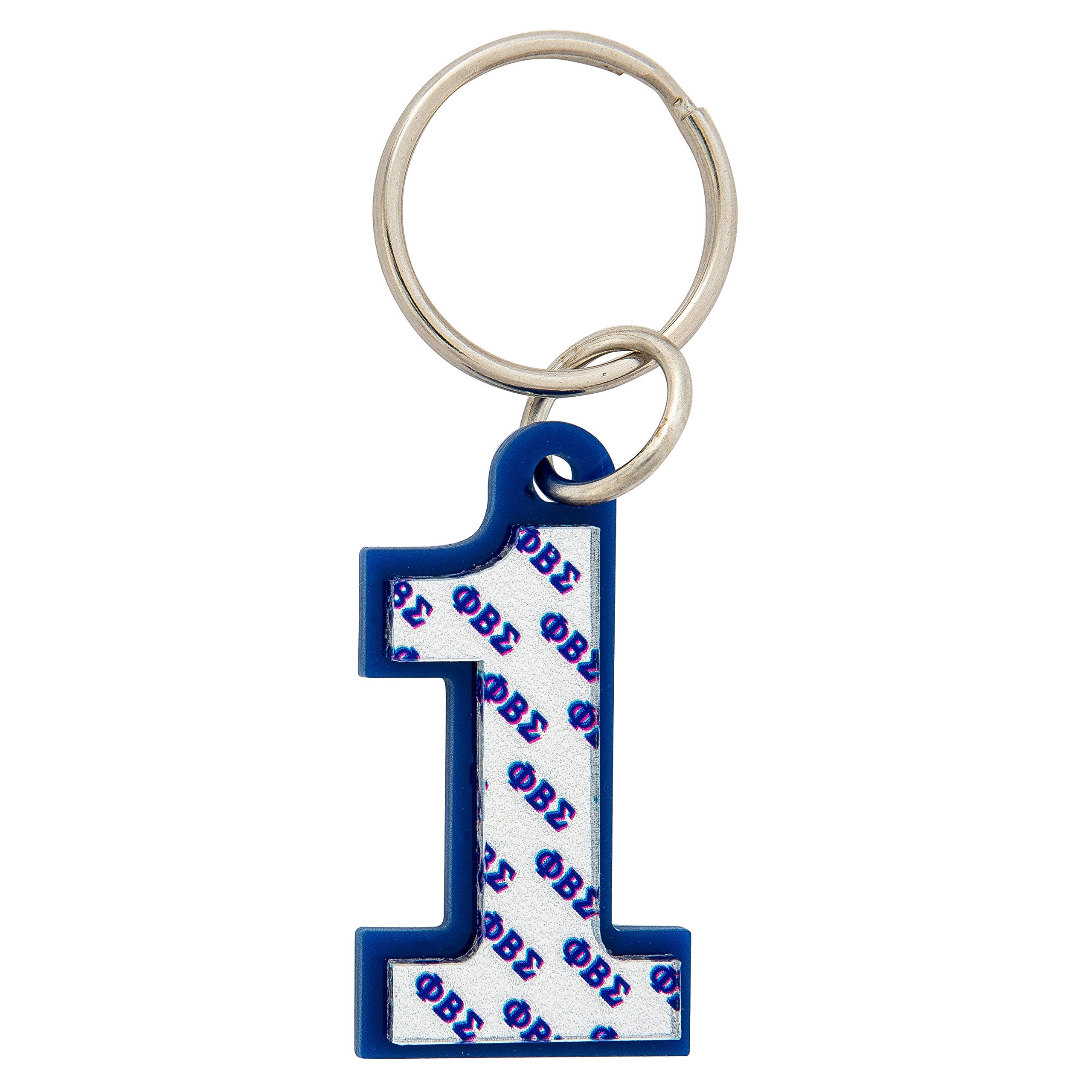 Desert Cactus Phi Beta Sigma Line Number #1 Keychain Acrylic Mirrored Decorative Sigma (#1 Line Number Keychain)