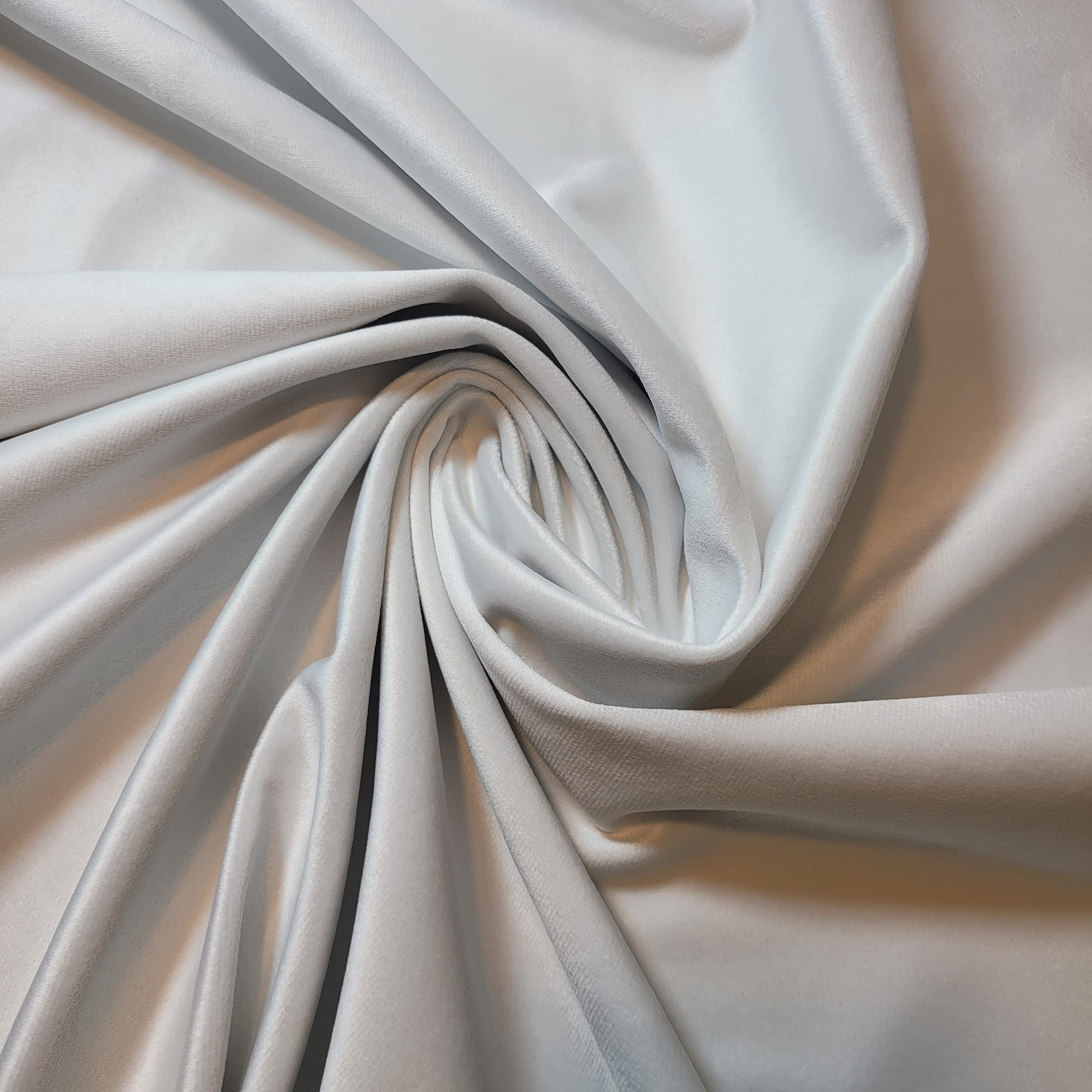 Soft Luxurious 58'' Wide Faux Suede Velvet Non Stretch Fabric Material Suitable for Curtains & Upholstery (White), Meter — image 1