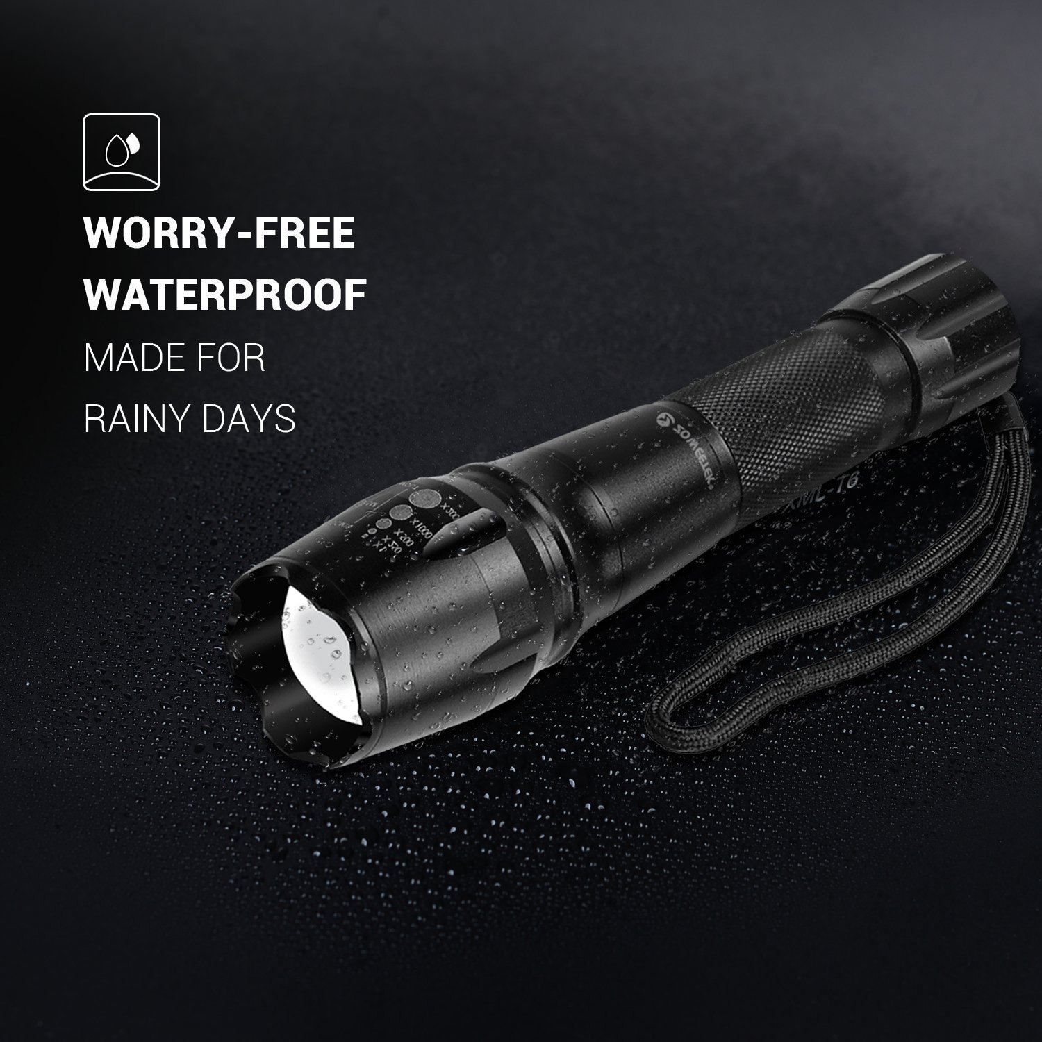 Zoweetek linterna LED (1200LM) de Mano, Resistente al clima, ultrabrillante de 5 Modos para Ciclismo, Camping, Montañismo, Senderismo y las actividades al aire libre