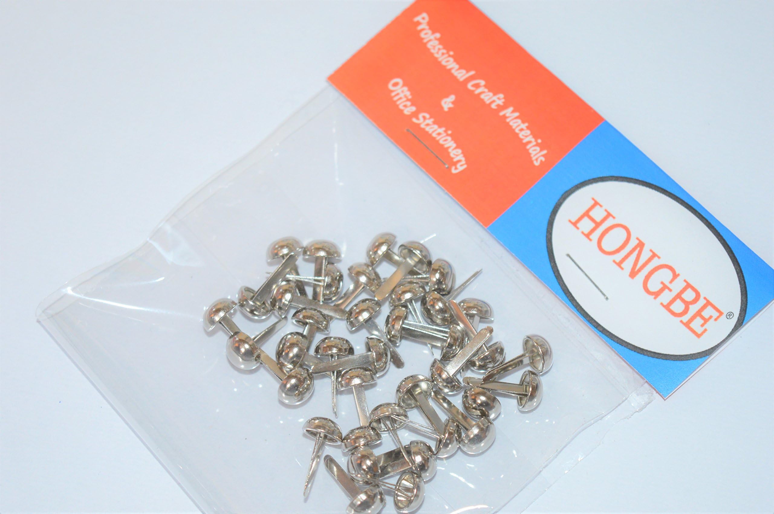Hongbe Large 12mm Dome Silver Head Split Pins Paper Fasteners Silver Colour