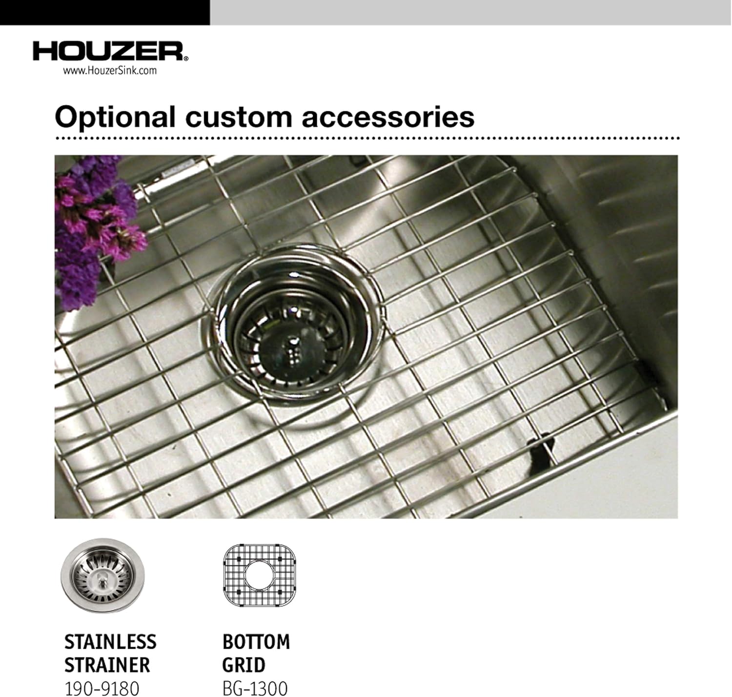 Houzer 1515-6BS-1 Hospitality Series Topmount Stainless Steel 2-Holes Bar/Prep Sink - Sink Strainers - 