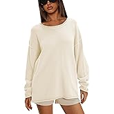 Tomosc Oversized Roll Neck Sweater for Women Fall Casual Loose Long Sleeve Side Split Knit Pullover Tops