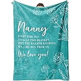 GiltGlimmer Nanny Gifts for Grandma, Gifts for Nanny Blanket, Nanny Birthday Gift from Grandkids, to My Nanny Nana Grandma Blanket 50" x 60", Teal