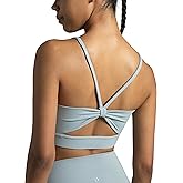 Colorfulkoala Women's Dreamlux Bowknot Strappy Sports Bras Light Impact Workout Yoga Tops