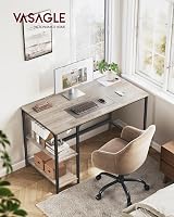VASAGLE Computer Desk 120 x 60 cm Industrial Style LWD47MB Heather Greige Ink view 2