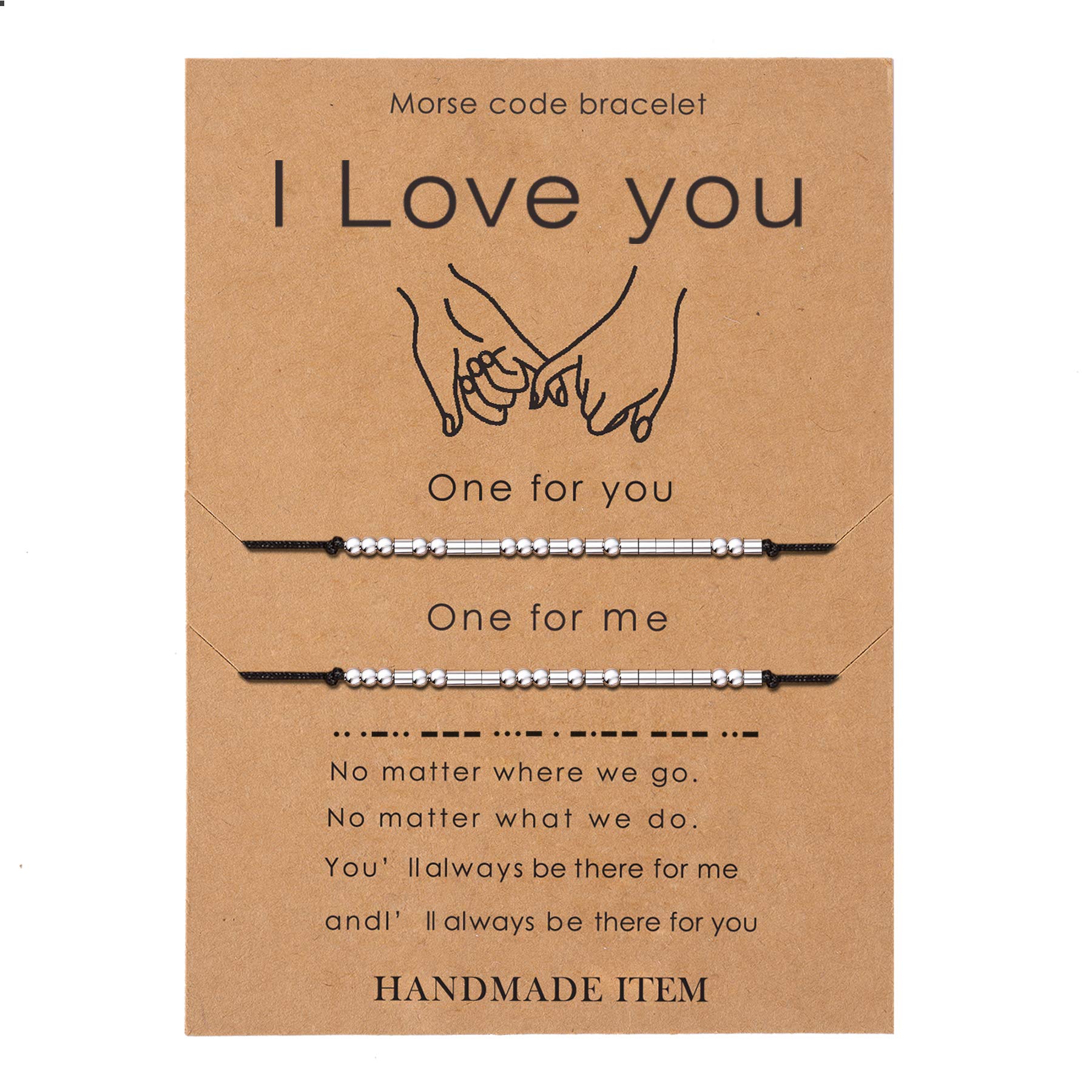 SANNYRA I Love You Morse Code Bracelet, Best Friend