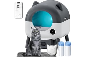 MEOWWHIMSY Self Cleaning Cat Litter Box, Extra Large 110L Automatic Litter Box, App Control, Odor-Free, Large Electric Litter Kitty Box, Multi-Cat Design, Includes Mat and 2 Garbage Bags