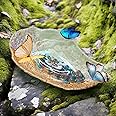 Meudid Butterfly Puddler for Garden - Butterfly Watering Station with Glass Marbles and Outdoor Butterfly Decorations Butterfly Bath Feeder for Butterflies Bugs Moths & Bees (Yellow)