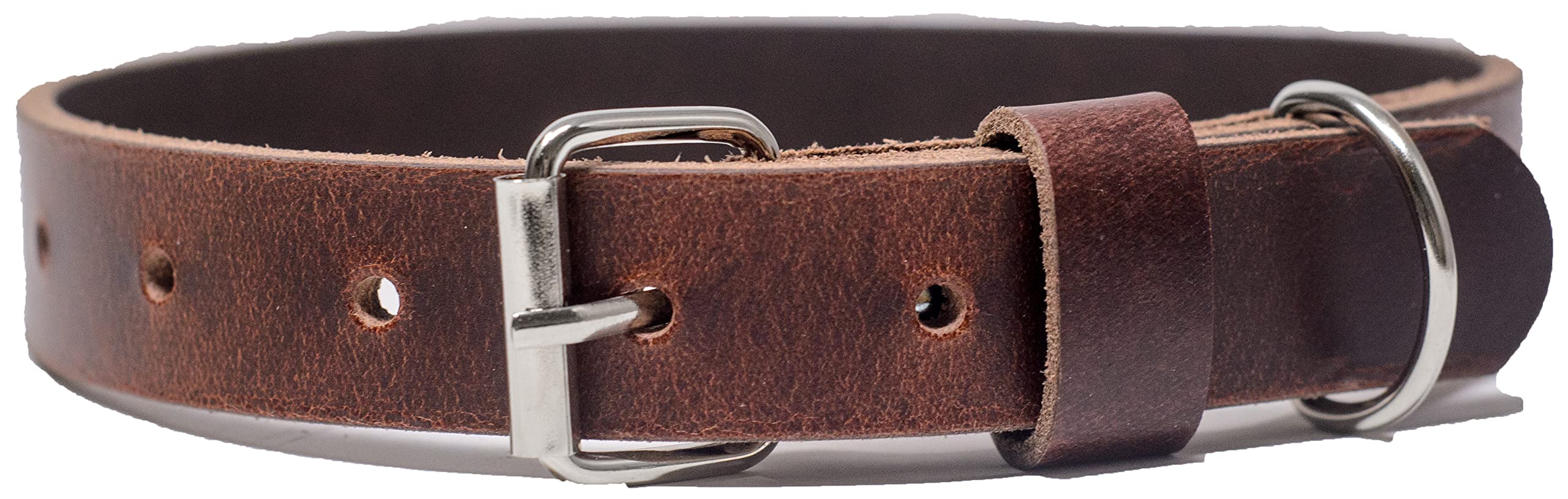 Ashford Ridge Made in England Real Leather Dog Collar - Antique Medium