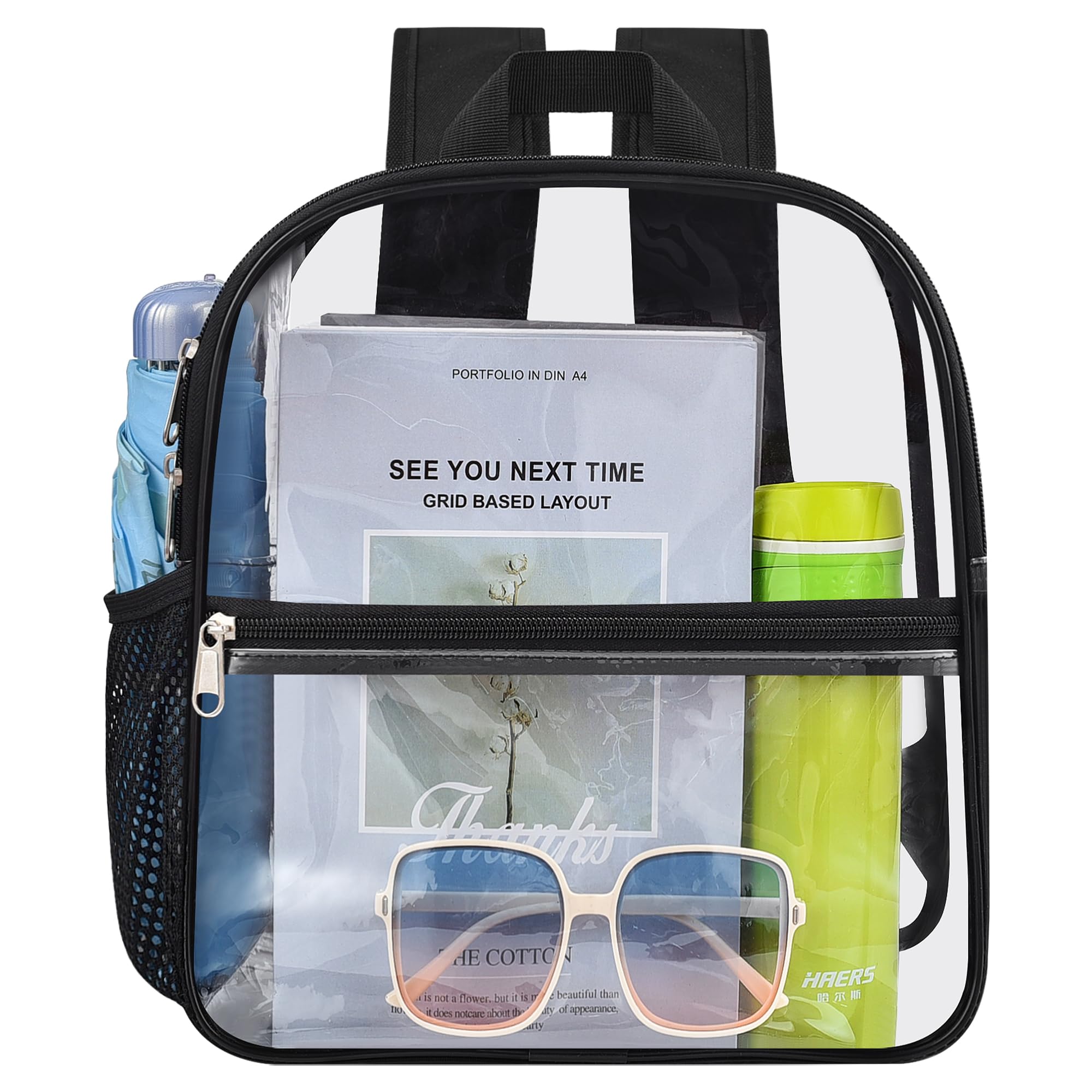 Photo 1 of UEASE Clear Backpack for Stadium Events, 12x12x6 Small Clear Plastic Bag with Reinforced Straps for Game Security Festival Concert