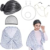 choyaxo Old Lady Costume 100 Days of School Costume Grandma Costume for Halloween Granny Dress Up