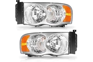 ALZIRIA Headlight Assembly Fit For 02 2002 Dodge Ram 03 2003 Dodge Ram 04 2004 Dodge Ram 05 2005 Dodge Ram 1500 And 03 04 05 Dodge Ram 2500/3500