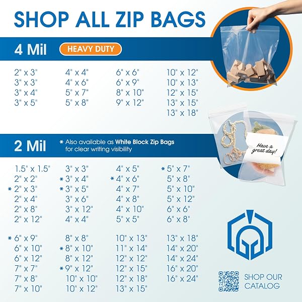 SPARTAN INDUSTRIAL – 9” X 12” (500 COUNT) 4 MIL THICK CLEAR RECLOSABLE ZIP PLASTIC POLY BAGS WITH RESEALABLE LOCK SEAL ZIPPER – HEAVY DUTY AND DURABLE