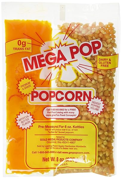 GOLD MEDAL POPCORN KIT COCONUT, 8OZ KIT FOR...