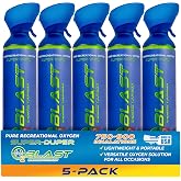 O2 Blast - Portable Oxygen Can with Breathing Mask for Travel, 10L, 5-Pack | Filled with 99.99% Pure Oxygen Built for Adventure with a Convenient Multi-Can Pack for Recreation, Travel, Sporting Events
