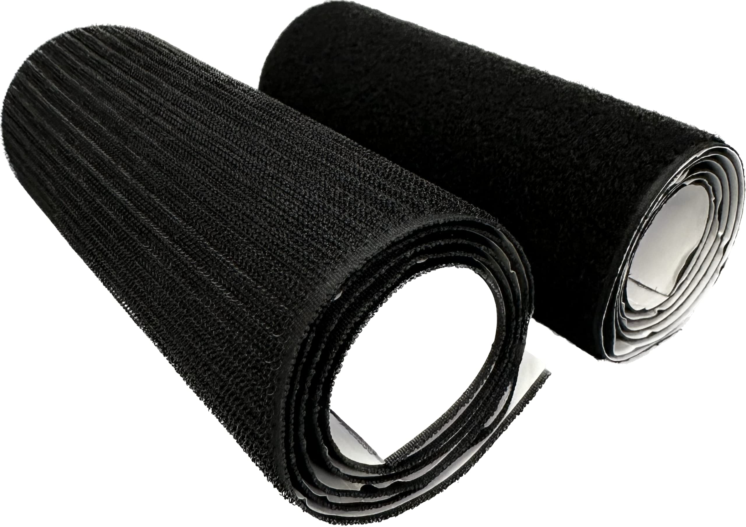 18cm (7' inch) Ultra Wide Self Adhesive Hook and Loop Strips Set with Super Sticky Glue Nylon Fabric Fastener (Black, 1m)