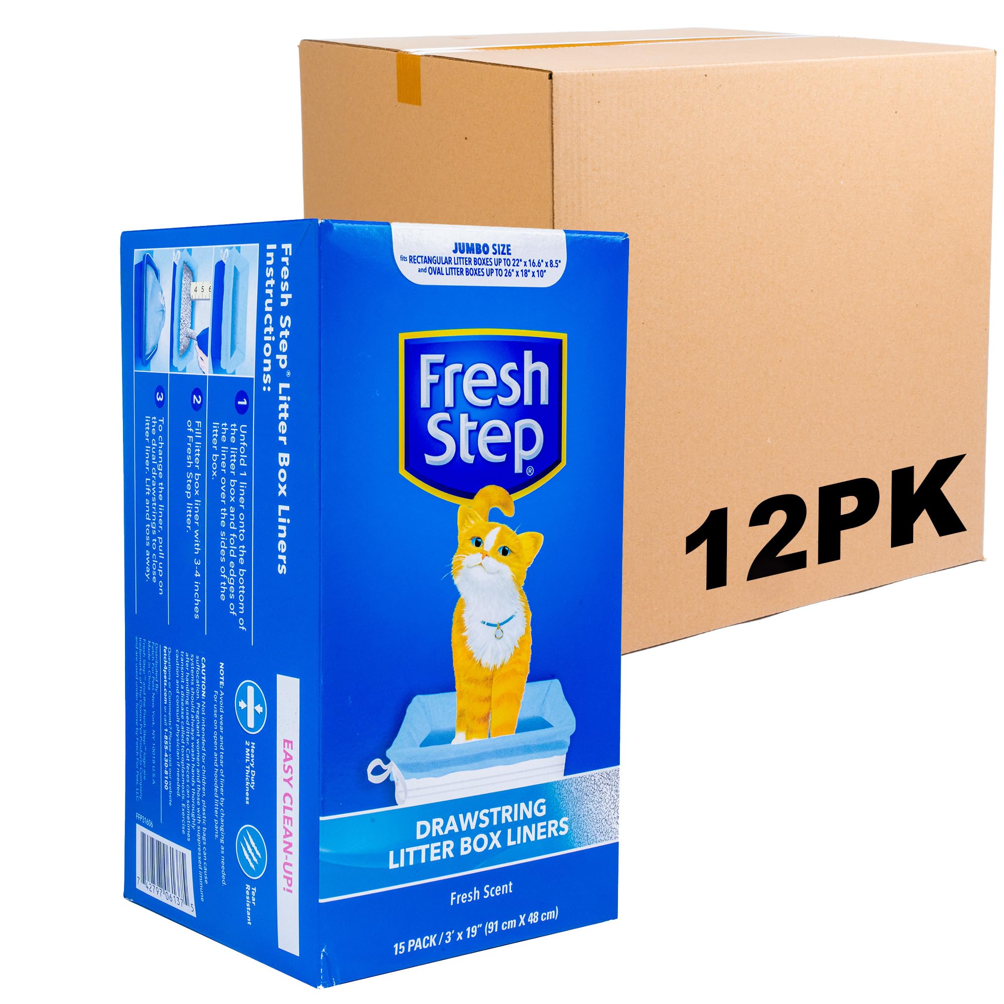 Fresh Step Drawstring Cat Litter Box Liners, Fresh