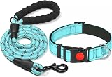 haapaw Reflective Dog Collar Padded with Soft Neoprene Adjustable Nylon