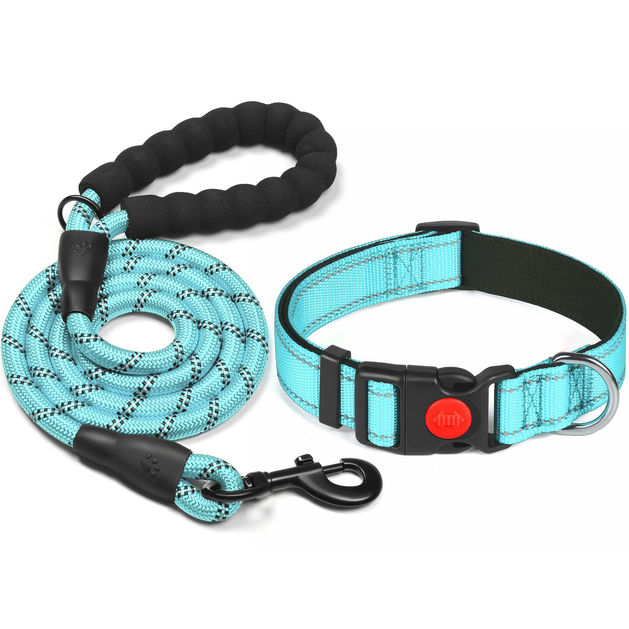 haapaw Reflective Dog Collar Padded with Soft Neoprene Breathable Adjustable Nylon Dog Collars for Small Medium Large Dogs