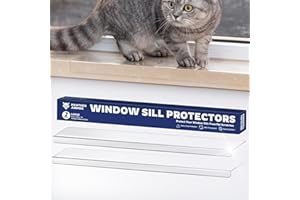 Panther Armor Large Window Sill Protector for Pets,2-Pack for Dog & Cat Scratch Protection, Fits 29.5" x 3.25" Windowsills. Scratch-Resistant, Durable & Transparent, Easy Peel & Stick Installation