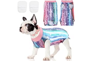 PEDOBI Dog Surgery Recovery Suit with 2Pcs Dog Diapers for Surgery Female Male Dogs, Pet Recovery Shirt Dog Abdominal Wound Bandages, Substitute E-Collar & Cone, Prevent Licking Dog Surgery Suit XXL