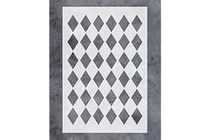 G GSS DESIGNS GSS Designs Wall Stencil - Large Diamonds Stencil (16x24 Inch) for Painting on Wall Furniture Floor Fabric Stencils -Reusable Harlequin Template for Wall Decals & Wallpaper & Wall Decor (SL-075)