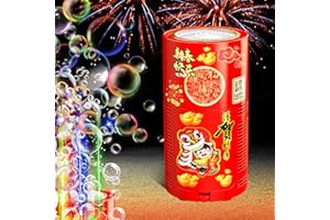 IVTIVFU Fireworks Bubble Machine (20 Holes) with Dazzling RGB LED Lights, Automatic Sparklers Bubbles Toy, Bubble Blower for Kids Toddlers, Party Birthday Wedding Christmas Chinese New Year Decorations