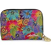 RFID Secure Armored Zipper Wallet by Laurel Burch (Blossoming Florals)