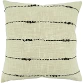 SARO LIFESTYLE Chic Stripe Woven Poly Filled Throw Pillow, Natural, 20"