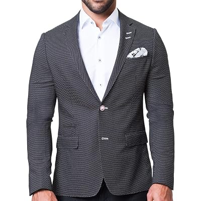 Maceoo Mens Designer Blazer - Night Out Stylish Sportswear - Socrate Bespoke Black
