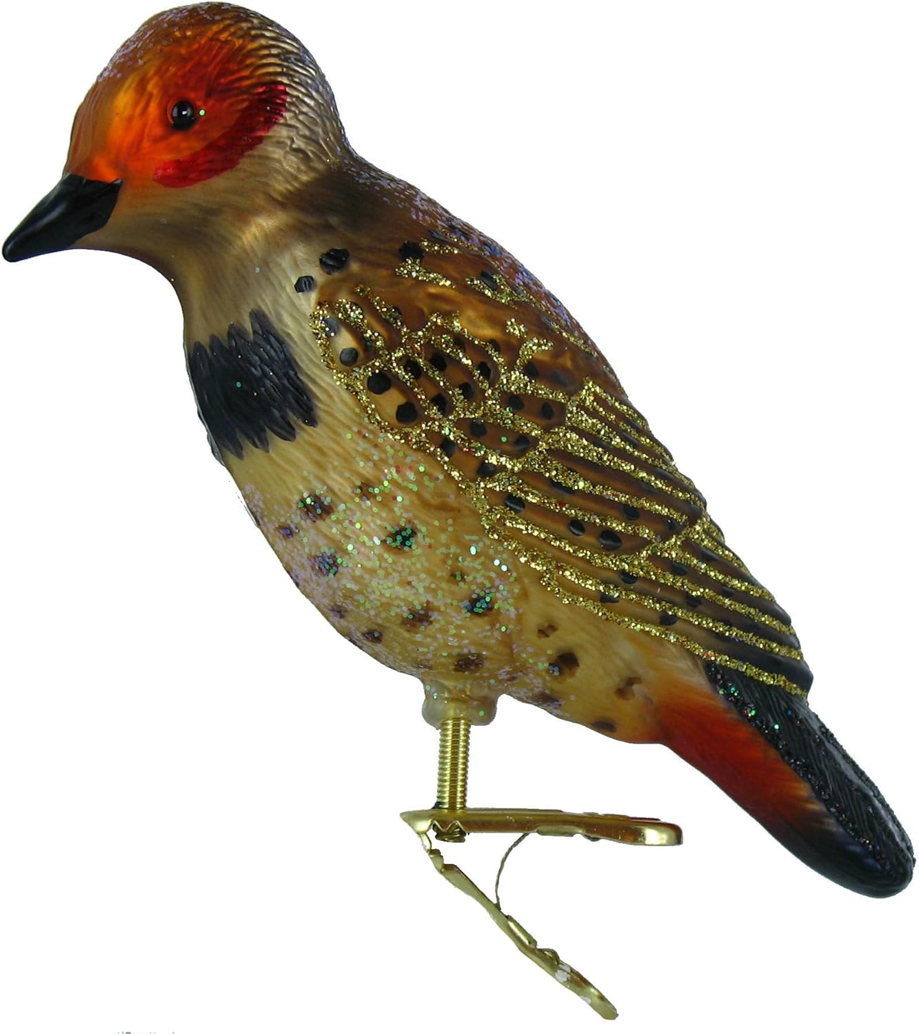 Ornaments - Old World Christmas Ornaments: Northern Flicker Glass Blown Ornaments for Christmas Tree (18076) , Brown