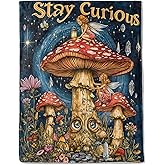 ainori Fairy Mushroom Fungi Fleece Blanket - Lightweight Soft Cozy Gifts Throw for Fantasy Lovers,Kids,Women,Girls,Fungi Mystical Witchy Celestial Blankets,Home Room Modern Art Decor 50x60in