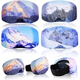 Civaner 4 Pcs Ski Goggle Cover Microfiber | Ski Goggles Protective Sleeve for Snowboard Lens, Scratch Dust Protection, Soft Elastic Design Fits Most, Travel Storage